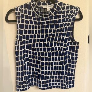 St. John Blue and White Tank Top